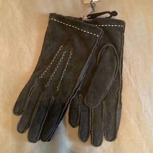 Lord & Taylor Black Suede Winter Gloves - NWT - Picture 2 of 7